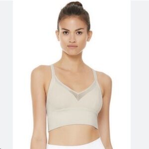 ALO Yoga Women's Sneak Long Bra - Light Beige Size XS